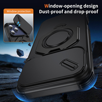 Coque de téléphone antichoc blindée pour iPhone 18 17 16 15 14 13 12 11 Pro Max avec cache-objectif coulissant et béquille magnétique