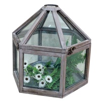 Mini serre de jardin en bois vintage, serre domestique de style campagnard pour l'intérieur