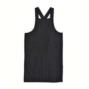 Cotton Linen <b>Apron</b> for Women with Pockets for <b>Cooking</b> Baking Black Designer Salon <b>Apron</b> - Product Image 2