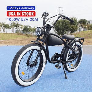 Usa Warehouse 1000W Powerful Fate Tire Electric Fatbike Retro Cafe Recar Vélo électrique pour adultes et adolescents - Product Image 2
