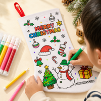 Kit de bricolage pour chaussettes de Noël Pafu Kids avec stylos aquarelle colorés, sac cadeau de Noël personnalisé à suspendre