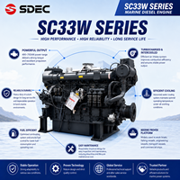 Mesin Diesel Kapal Laut SCDC SDEC SC33W1100CA2 792kW 1077HP 1500RPM Turbo Intercooled untuk Kapal Kerja Berat dan Kapal Komersial