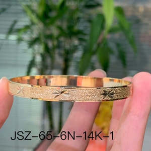 JXX Fashion Jewelry <b>Charm</b> Women 14K Gold-Plated Waterproof and Hypoallergenict Brass <b>Bangle</b> Suitable for Slender Wrists - Product Image 2