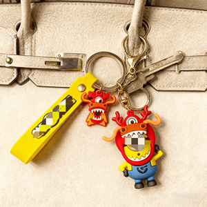 Hot Sale Custom 3D Cartoon Anime PVC Carabiner Keychain Eco-Friendly Baby Doll Style