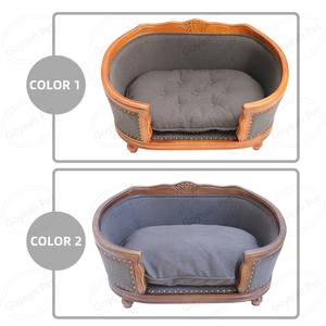 Lüks Retro Pet mobilya yumuşak Pet ahşap çerçeve ile çarşaf kedi köpek kanepe - Product Image 4