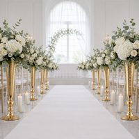 Vase à fleurs en fer doré de style européen, centre de table de mariage, marqueur d'allée pour la décoration de la maison et des hôtels