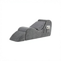 Yoga-Massage-Konvertierbare Chaiselongue-Bank, klappbarer Liegestuhl, 22 Zoll, Mikro-Velours Ottoman, Mid-Century, weich, verstellbar, für das Wohnzimmer