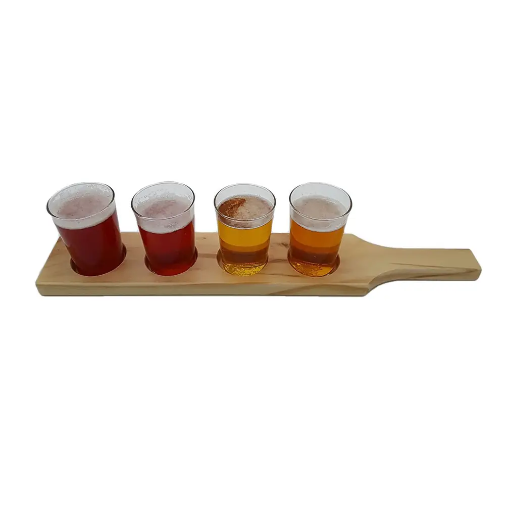 Golden Wooden Flying Paddle Sostiene 4 Glasses Bar Accesorios placa (Pack de 4)