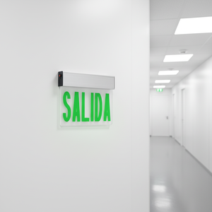 Panneau lumineux LED d'urgence SALIDA à <span class=keywords><strong>prix</strong></span> d'usine, indicateur <span class=keywords><strong>de</strong></span> sortie espagnol, éclairage d'évacuation <span class=keywords><strong>de</strong></span> sécurité incendie pour bureaux et hôtels - Product Image 1