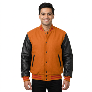 New Arrival Leather Sleeve Varsity <b>Jacket</b> Brand New High Quality Custom Made 2026 Casual <b>Baseball</b> CollegeBaseballjacket <b>for</b> <b>men</b> - Product Image 1
