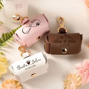 Custom Engraved Leather Fashion Pet Collar <b>Ring</b> Pouch Personalized Dog Necklace <b>Ring</b> Holder for Wedding <b>Proposal</b> Decor <b>Box</b> Name - Product Image 1