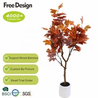 Pohon Maple buatan plastik realistis, Bonsai Maple Cina lanskap profesional taman dalam ruangan pernikahan Natal tahan UV
