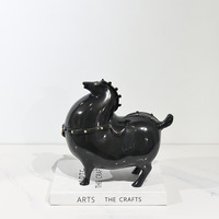 Prêt à expédier : Statue de cheval en laiton de luxe, sculpture de cheval ponce, cadeau d'affaires de succès, décoration moderne pour la maison et le bureau
