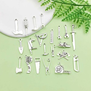 Pendentif en alliage d'argent antique, formes variées, pour la fabrication de bracelets, accessoires de bijoux DIY, alliage de zinc plaqué - Product Image 4