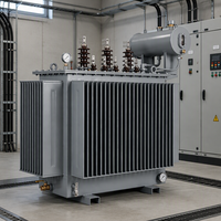 Transformateur de distribution triphasé immergé dans l'huile S22 M, entièrement scellé, cuve ondulée, 10 kV 0,4 kV Dyn11 pour la distribution d'énergie