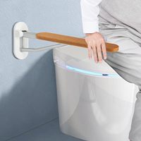 Barre d'appui antidérapante pour toilettes avec poignée en alliage d'aluminium Main courante de sécurité pliable pour femmes enceintes, personnes âgées handicapées