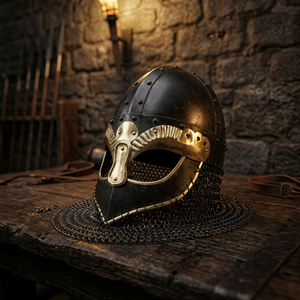 Casque de Viking, Armure de Guerrier, Chevalier, Maille de Chaîne, Casque de Guerrier Viking, Armure Médiévale en Métal - Product Image 2