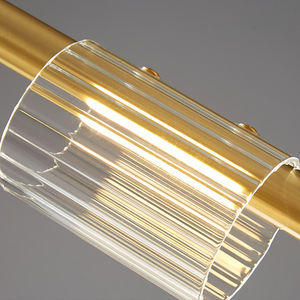 Italian-Style High-<b>End</b> Artistic Chandelier All-Copper Postmodern Luxury Light Fixture with Glass Strip for Restaurant <b>Bar</b> Island - Product Image 5