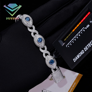 Pass Diamond Tester 925 silver Custom Iced Out Diamond Cuban Chain <b>Bracelets</b> Hip Hop VVS Moissanite <b>Bracelets</b> Iced Cross - Product Image 2