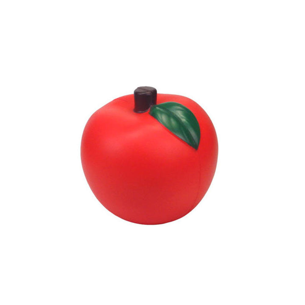 Custom Shaped Anti-stress Reliever logo Printed Brandable Pu Foam Fruit Christmas apple Anti Stress Ball Toy