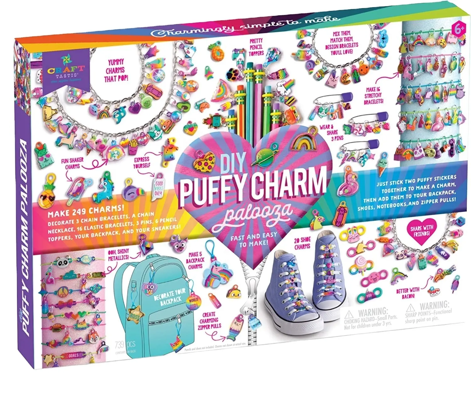 DIY Charm Palooza Kits for Bracelets Necklaces Pencil Toppers and Zipper Pulls Fun Arts and craft kit for kids