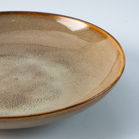Assiettes de présentation rondes en porcelaine mate marron japonaise YAYU, vente en gros d'usine, pour plats principaux thaïlandais, en céramique, pour restaurants