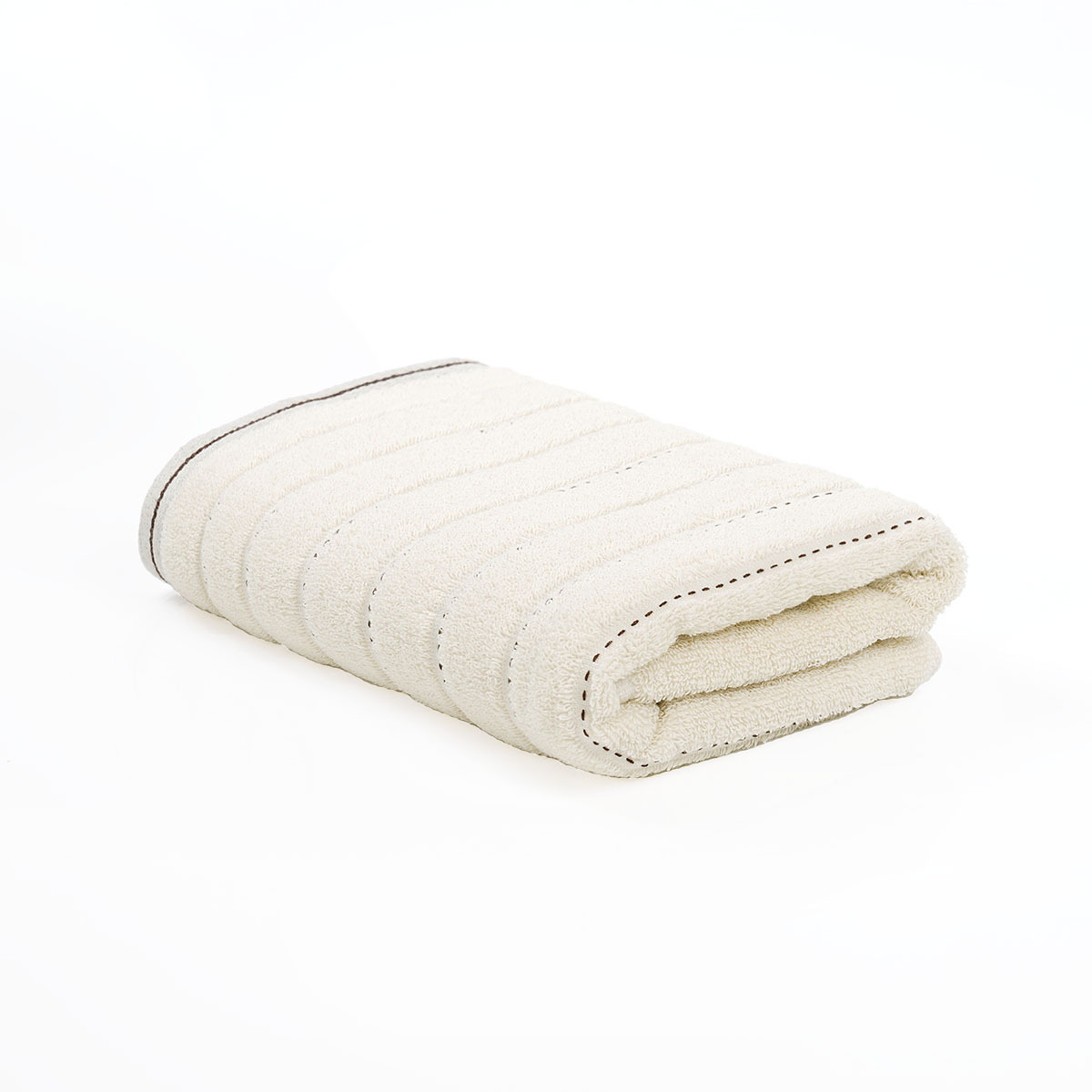 ผ้าเช็ดตัวผืนเล็กลายเส้นประ [สีเบจ]