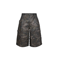 Shorts cargo courts pour homme, style patchwork camouflage, effet vieilli et enduit, design personnalisé, pour le sport et la course, ensemble de running