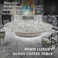 Table basse moderne de luxe de cadre d'acier inoxydable avec les meubles convertibles de salon de centre en verre de cristal acrylique