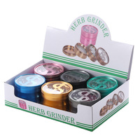 Broyeur à herbes en aluminium CNC 63 mm, 4 pièces, avec fenêtre de visualisation - Revêtement de qualité alimentaire, moulin à tabac et épices avec logo personnalisé
