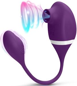 Hochwertige 2 in 1 leistungs starke Clit Sucker Clitoris Stimulator Vibrierende Liebe Eier kugel Intim saugen Dildo Vibrator - Product Image 3