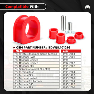 Kit de bujes de dirección y freno 8.10103G de poliuretano para Toyota 4Runner 96-04 Rojo - Product Image 4