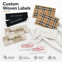 Étiquettes tissées personnalisées à motif écossais, étiquettes de vêtements haut de gamme pour vestes, manteaux, vêtements d'extérieur, étiquettes à coudre sur les vêtements