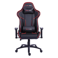 Chaise de jeu moderne de luxe en cuir synthétique ultra-confortable, inclinable à 180 degrés, pivotante, réglable en hauteur, base à cinq étoiles