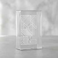 Boîte d'emballage en plastique transparent imprimée de motifs floraux personnalisés, fond à fermeture à pression, surface lisse, étui de présentation pour tube de baume à lèvres fait main