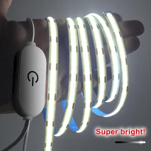 5V COB <span class=keywords><strong>LED</strong></span> <span class=keywords><strong>Strip</strong></span> ánh sáng 320LED/M cảm biến cảm ứng Dimmable USB linh hoạt <span class=keywords><strong>LED</strong></span> Ribbon băng dính DIY gương TV đèn nền ánh sáng ban đêm - Product Image 5