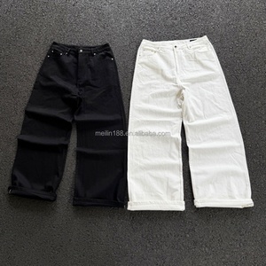 Pantalon en jean sur mesure style japonais, denim selvedge, coupe droite large, jambe large, jean baggy en denim brut - Product Image 1