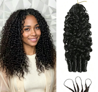 Extensions de cheveux bouclés 100 % naturels vierges en gros, style birman, effet plume, 14-30 pouces, tresses bouclées sans nœuds, effet miracle