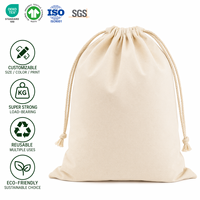 Bolsa de Lona de Algodón Natural con Cordón, Personalizada con Logotipo, Ecológica, a Prueba de Polvo, Colorida, para Compras y Regalos, Venta al Por Mayor