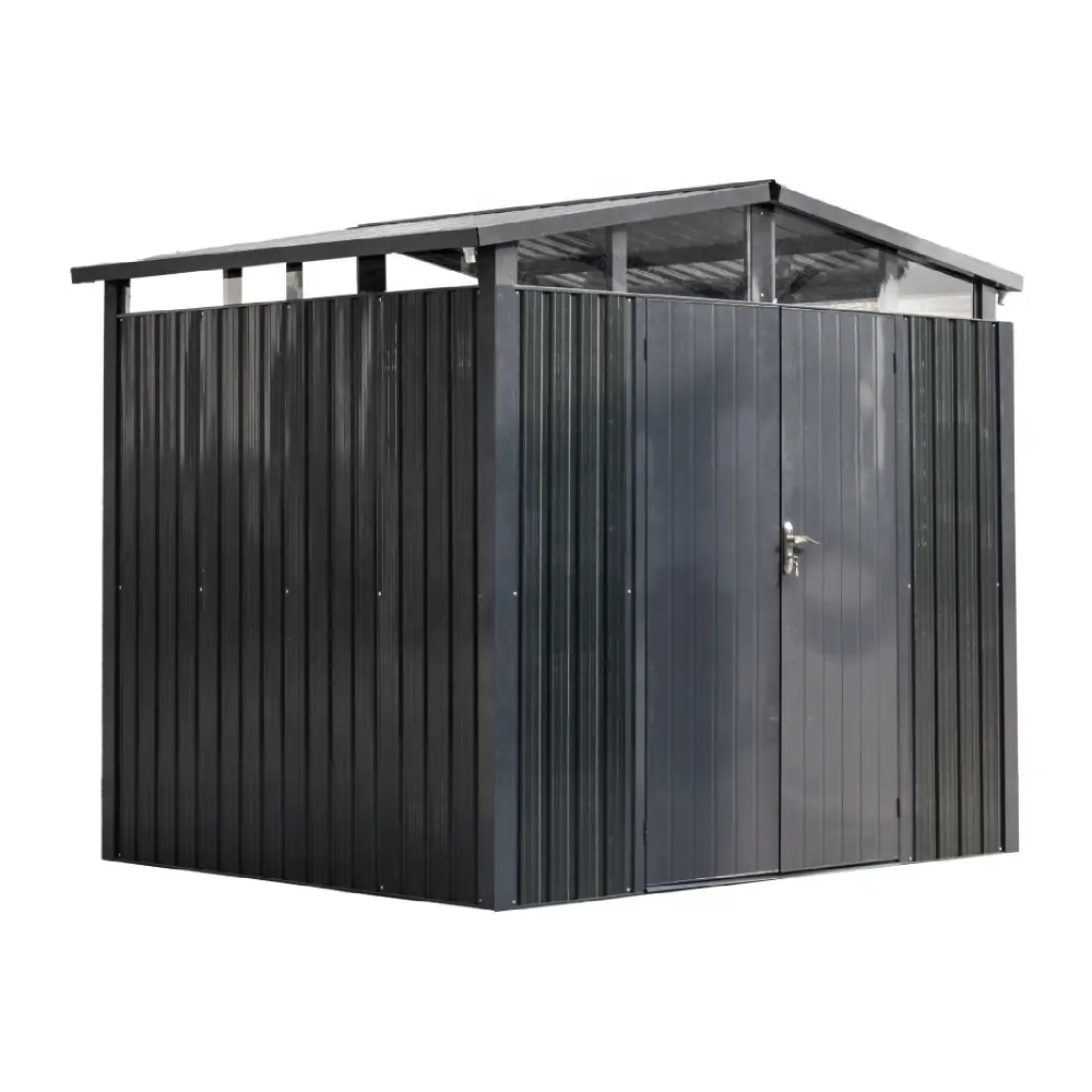 Atacado Sustentável e Facilmente Montado Galvanizado Steel Garden Outdoor Storage Shed com janelas PVC