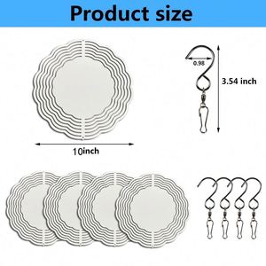 Tourniquet à vent de sublimation 10 pouces vierge double face en aluminium pour jardin, supports vierges pour tourniquets à vent de sublimation 10 pouces - Product Image 2