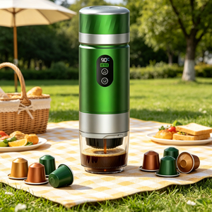Cafetera Espresso Portátil con Sistema de Autocalentamiento, 20 Bares, Eléctrica, Batería Desmontable, Cafetera de Viaje para Acampar y Usar en el Auto - Product Image 1