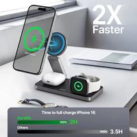 Chargeur sans fil rapide pliable 3-en-1 magnétique Qi2.2 25W, support de téléphone de bureau - Offre Spéciale