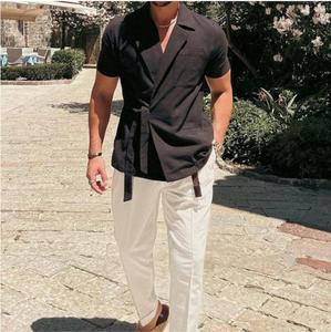 Camicia di stile Streetwear a sublimazione Casual di nuova moda con collo in tinta unita - Product Image 5