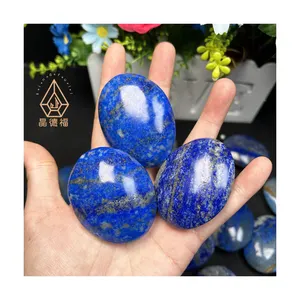 Kindfull Lapis Lazuli Palm Stones Healing Carved Fengshui Crystal Quartz Customized Lapis Lazuli Palm Stone for Gift