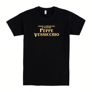 T-Shirt Promozionale Peppe Vessicchio Dirige L'Orchestra con Stampa Nera e Oro - Product Image 2