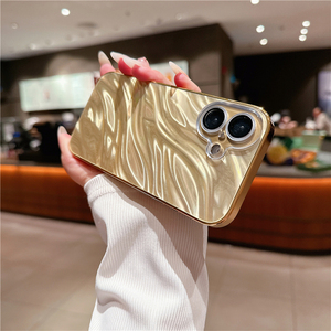 Wave Water Ripple Pattern Glitter Laser Phone Case pour <span class=keywords><strong>iPhone</strong></span> <span class=keywords><strong>11</strong></span> 12 13 14 15 16 Pro Max Luxury Plating Slim Cover avec Lens Film - Product Image 6