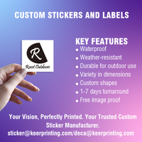 Etiqueta Autoadhesiva Resistente a los Rayos UV, Resistente a la Intemperie, Ecológica, Impresión de Etiquetas Duraderas, Resistentes al Agua, Logotipo Personalizado, Vinilo PVC, Troquelado Personalizado