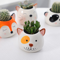 Ensemble de petits animaux mignons pour jardin d'intérieur, design personnalisé, bonsaï, pot à succulentes, mini pot en céramique, pots à fleurs