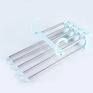 Organizzatore <span class=keywords><strong>Salvaspazio</strong></span> Magico <span class=keywords><strong>a</strong></span> 5 Livelli in Acciaio Inox, Appendiabiti Retrattile Pieghevole per Pantaloni, Organizzatore per Armadio - Product Image 6